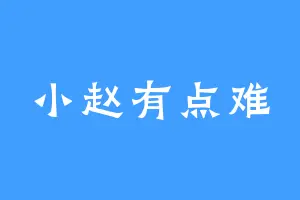 小赵有点难