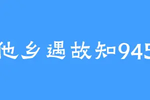 他乡遇故知945
