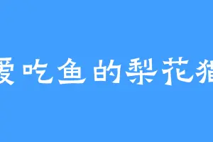 爱吃鱼的梨花猫