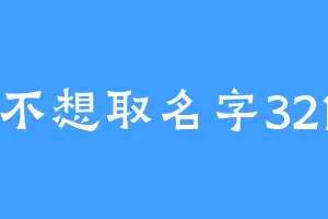 不想取名字321