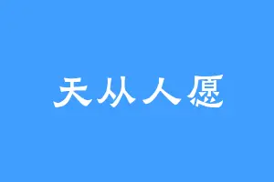 天从人愿