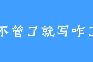 不管了就写咋了