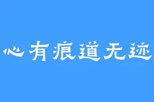 心有痕道无迹