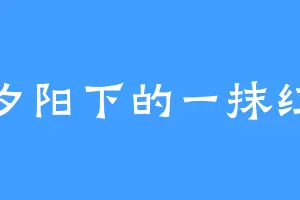 夕阳下的一抹红