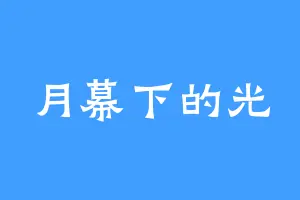 月幕下的光