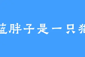 蓝胖子是一只猫