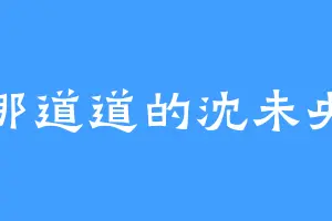 那道道的沈未央