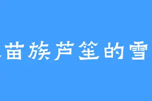 喜欢苗族芦笙的雪王妃