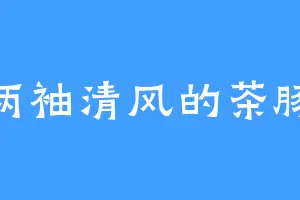 两袖清风的茶豚