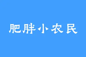 肥胖小农民
