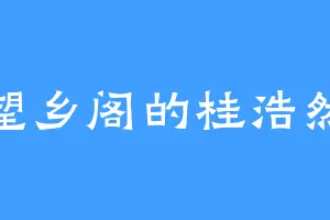 望乡阁的桂浩然