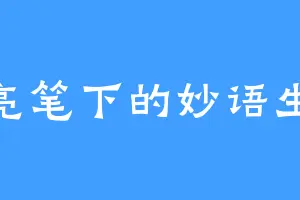 月亮笔下的妙语生花