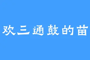 喜欢三通鼓的苗红