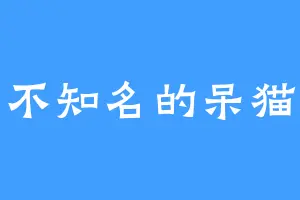 不知名的呆猫