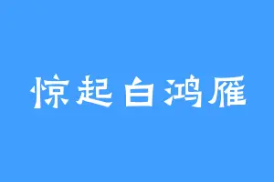 惊起白鸿雁