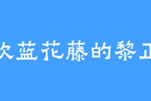 喜欢蓝花藤的黎正庭