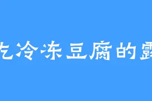 爱吃冷冻豆腐的露露