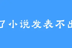 写了小说发表不出去