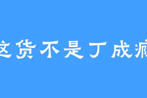 这货不是丁成瘾