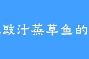 爱吃豉汁蒸草鱼的阎舞