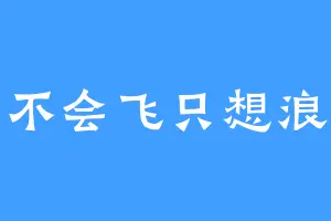 不会飞只想浪