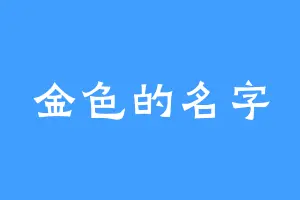 金色的名字