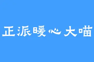 正派暖心大喵